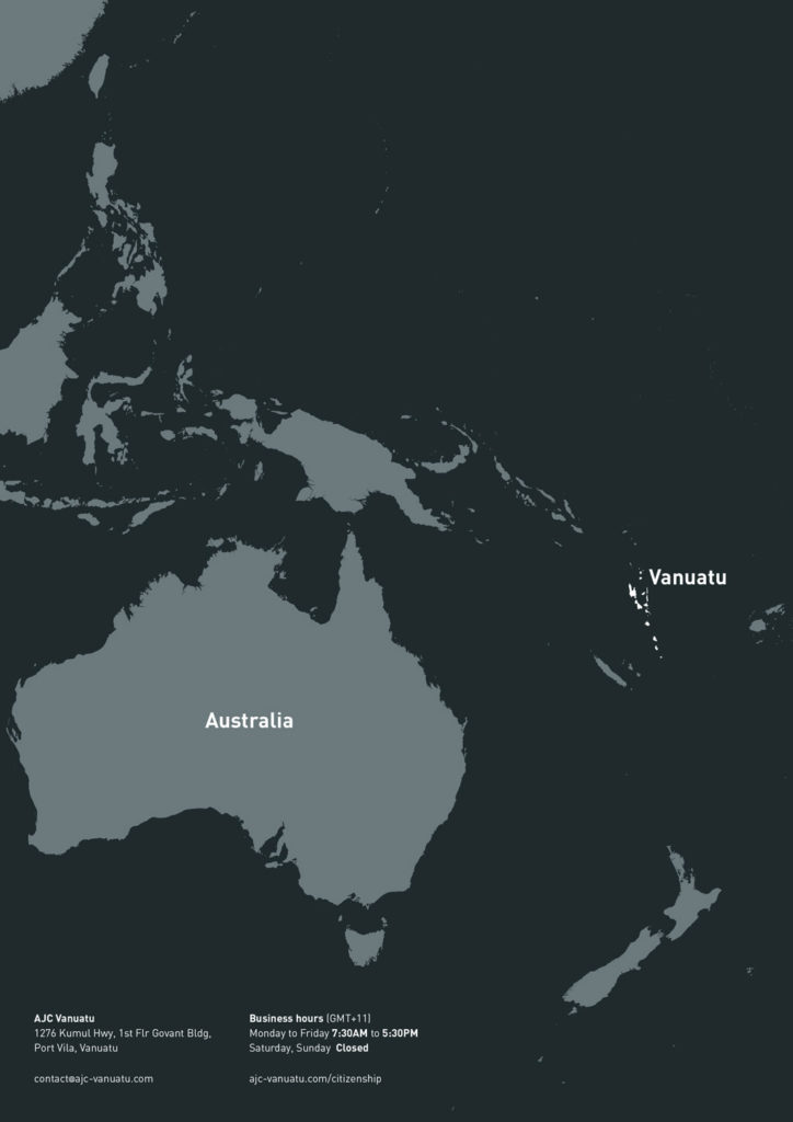 Citizen of Vanuatu. Map AJC Vanuatu