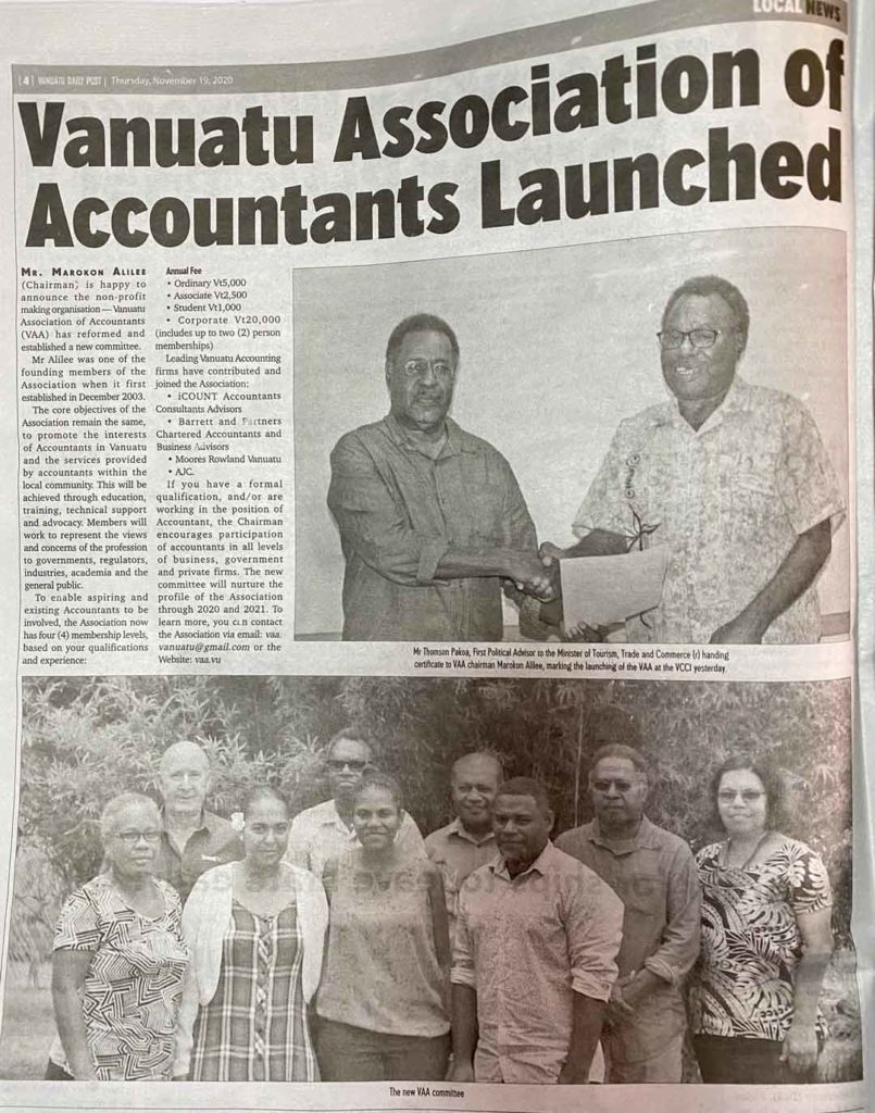Vanuatu Association of Accountants - VAA - AJC