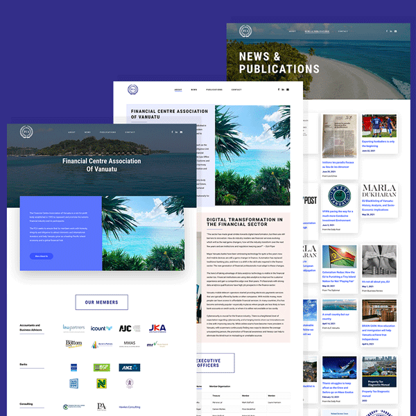 AJC Vanuatu - Web designt project for the Financial Centre Association of Vanuatu (marketing digital)